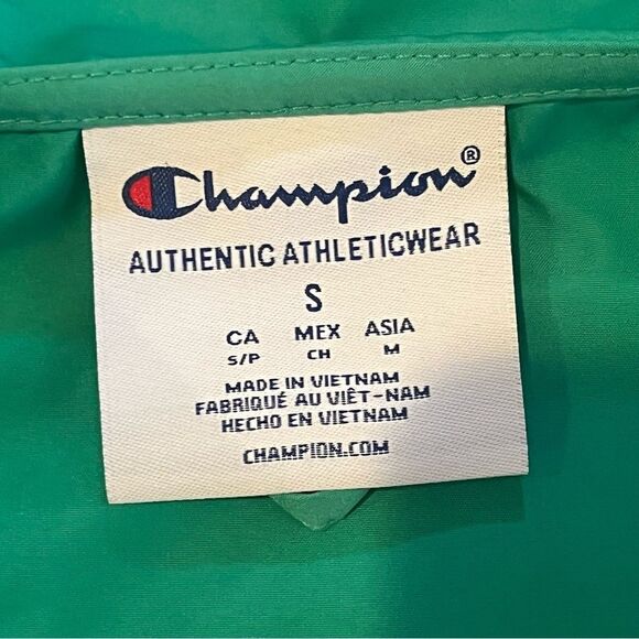 Champion Green Myth/Navy Coloblocked Packable Jacket Size Small - Picture 10 of 11